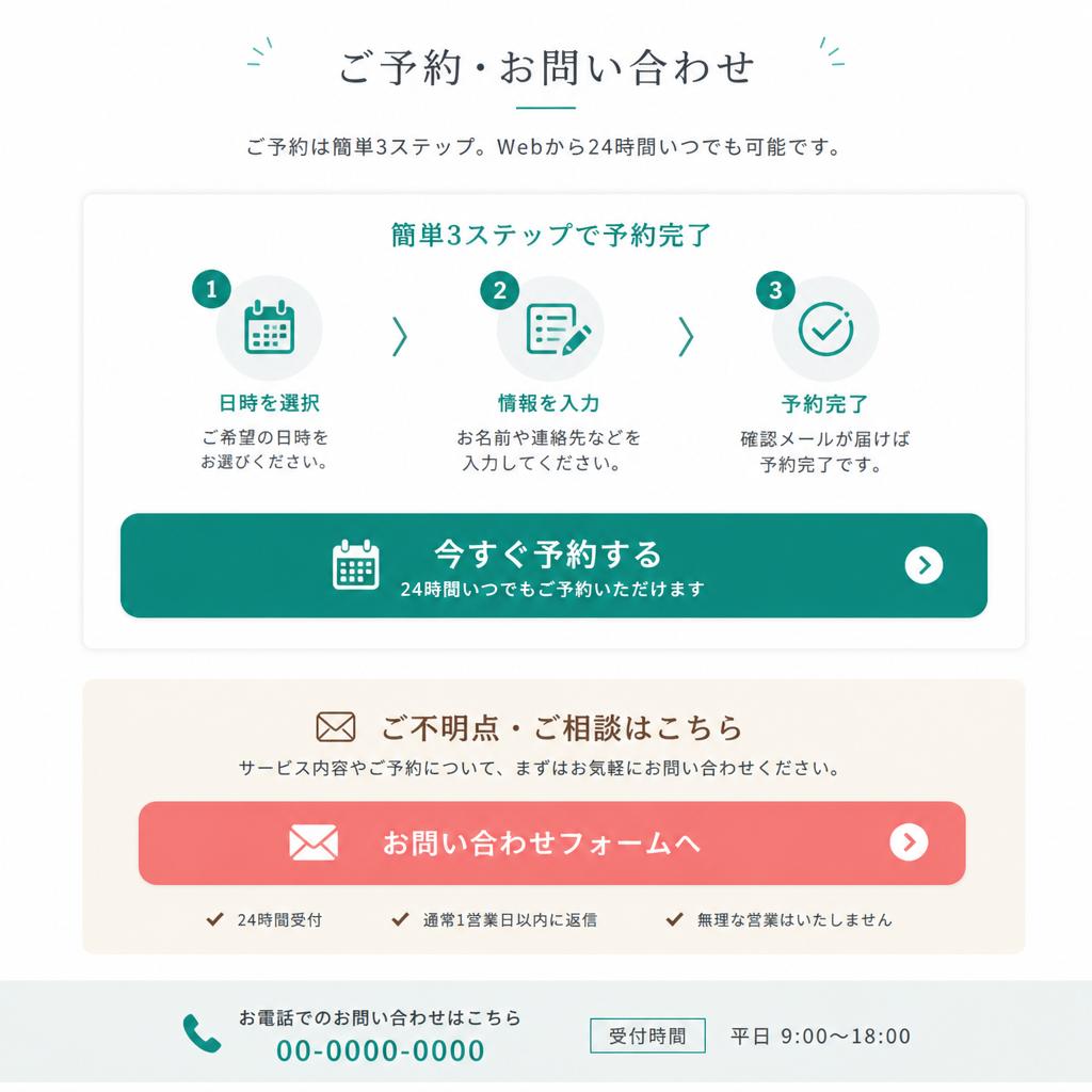 7. 今すぐ予約・お問い合わせ