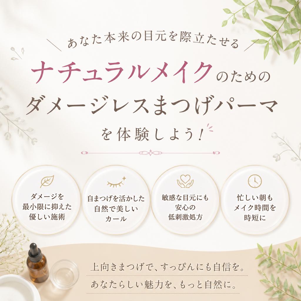 あなた本来の目元を際立たせる、ナチュラルメイクのためのダメージレスまつげパーマを体験しよう！